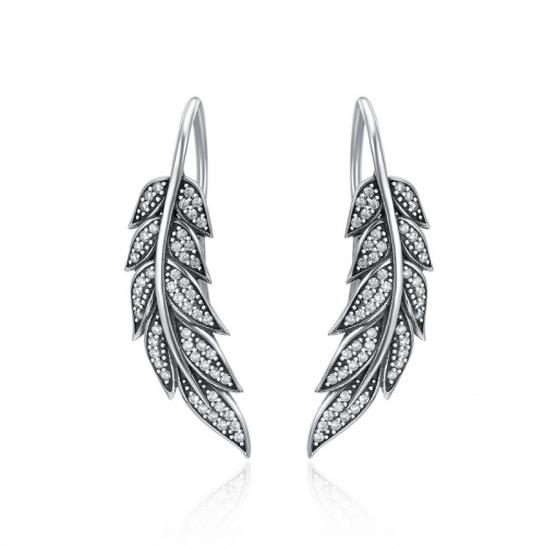 Boucles d'oreilles, argent 925, zircone cubique