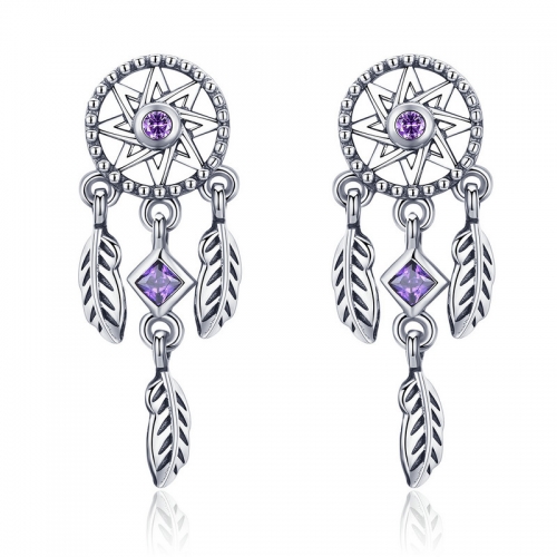 Earrings, 925 silver, cubic zirconia