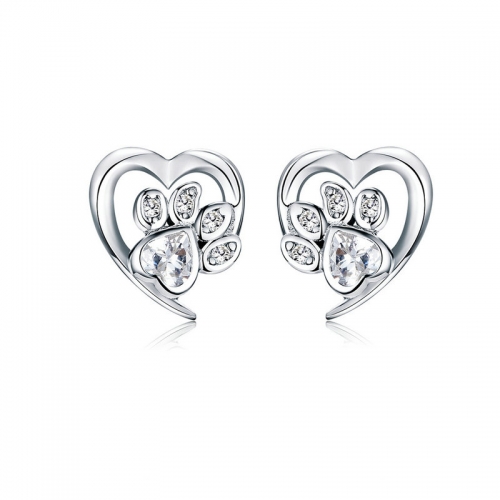 Boucles d'oreilles, argent 925, plaqué or, zircone cubique