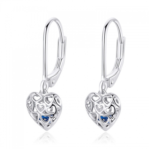 Boucles d'oreilles, argent 925, zircone cubique