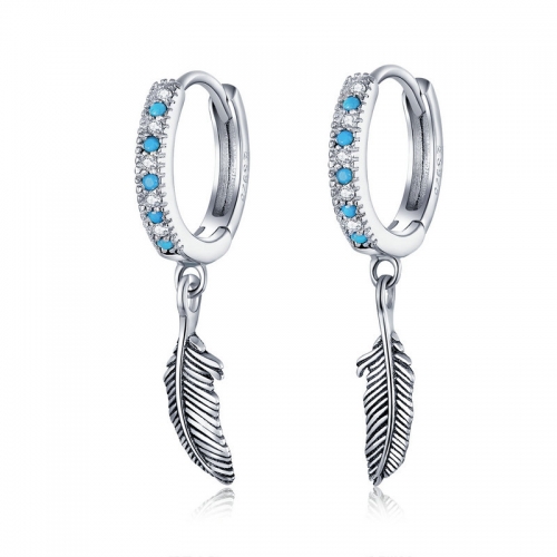 Boucles d'oreilles, argent 925, zircone cubique