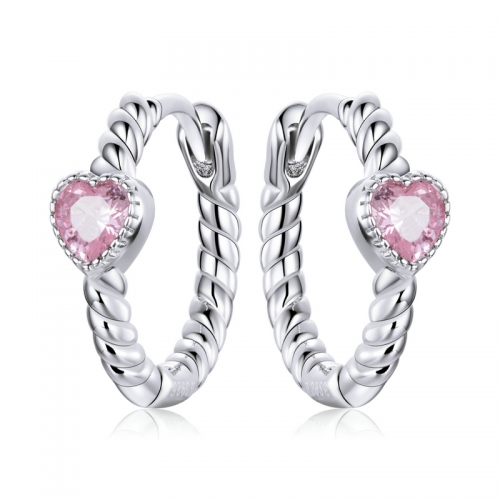 Boucles d'oreilles, argent 925, plaqué or, zircone cubique