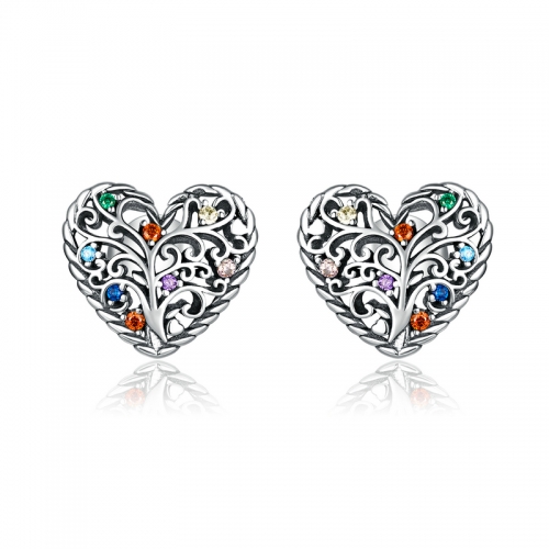 Boucles d'oreilles, argent 925, zircone cubique