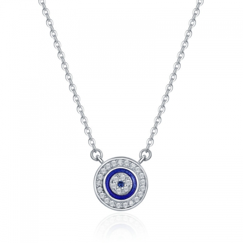 Necklace, 925 silver, cubic zirconia, enamel