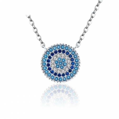 Necklace, 925 silver, gold plated, cubic zirconia