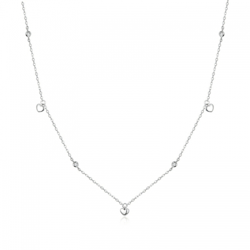 Necklace, 925 silver, gold plated, cubic zirconia