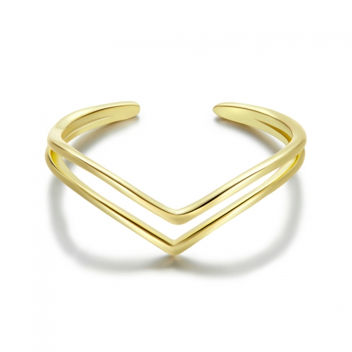 Ring, 925 silver, gold plated