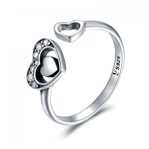 Bague, argent 925, zircone cubique