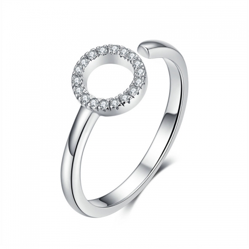 Ring, 925 silver, gold plated, cubic zirconia