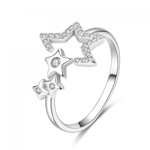 Bague, argent 925, plaqué or, zircone cubique