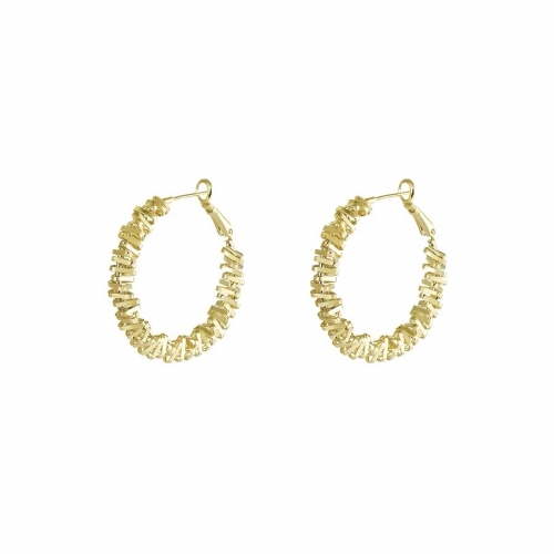 Boucles d'oreilles, cuivre, plaqué or, aiguille argent 925