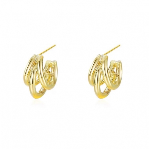 Earrings, alloy, gold plated