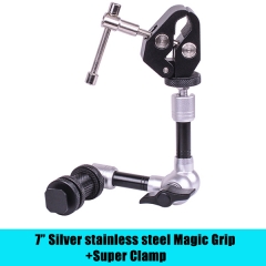 7' Silver Stainless Stell Magic Grip+Super Clamp