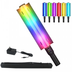 G60R 60CM 2500~9000K RGB LED Fill Tube Light With Barndoor 14 Color Effect