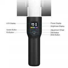 G60R 60CM 2500~9000K RGB LED Fill Tube Light With Barndoor 14 Color Effect