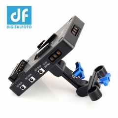 DigitalFoto DF-VG92C V-Mount Battery Adapter Plate with 15mm LWS Rod Clamp & Adjustable Arm