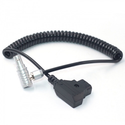 AR43 0.5m D-tap to riht-angle 2 pin power coiled cable for Vaxis,CVW,Teradek wireless Video Transmission System