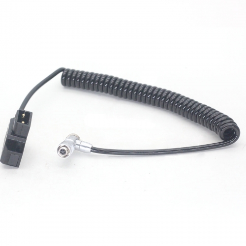 AR24 0.35-0.6m Coiled DTAP to 5 pin female right-angle power cable for PORTKEYS LH5H monitor