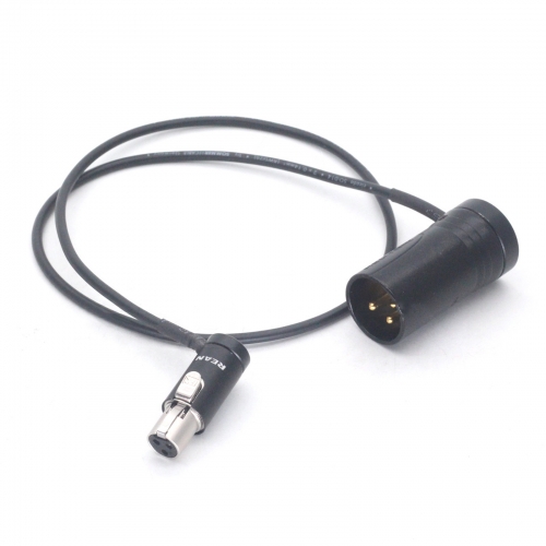 AR19 0.5m Short flat XLR 3-pin male to mini TA3F XLR female right-angle audio cable with flat cover XLR