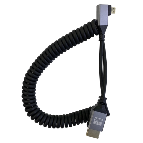 MICROR-HDMI Coiled Standard HDMI to Right-angle Micro HDMI Cable