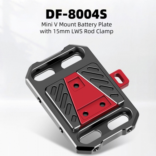 DF-8004S  Mini V Mount Battery Plate with 15mm LWS Rod Clamp