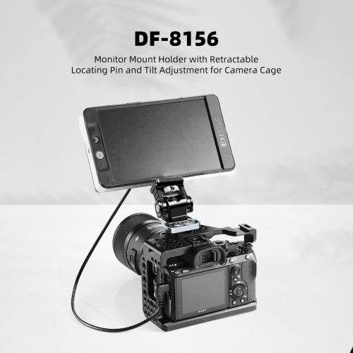 DF-8156  Monitor Mount Holder with Retractable Locating Pin and Tilt Adjustment for Camera Cage