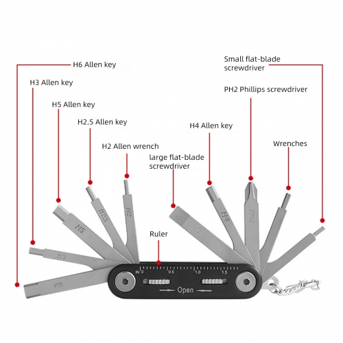 DF-8078 Folding Screwdriver Allen Key Kit
