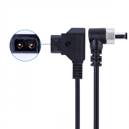 ZZ07 Coiled 0.5-1.5m D-Tap to DC5525 with Lock Power Cable for