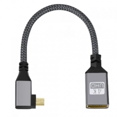 4KMICROR-HDMIF 0.2m 4K Right-angle Micro HDMI Male to Standard HDMI Female Cable