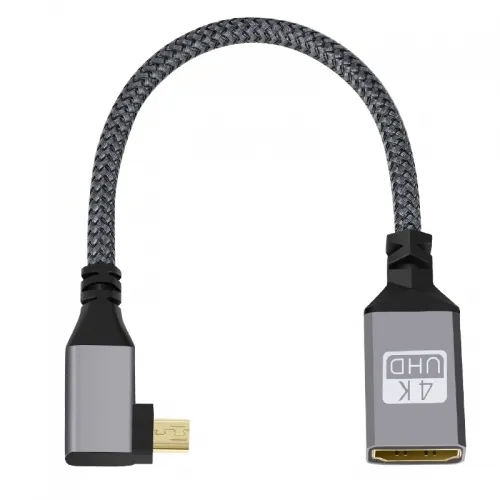 4KMICROR-HDMIF 0.2m 4K Right-angle Micro HDMI Male to Standard HDMI Female Cable