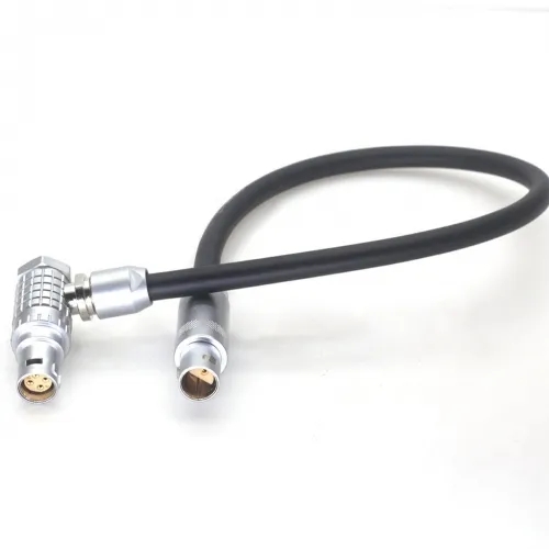 AR77SR 0.6m Straight to Right-angle 1S 3 Pins (2 Pin 1 Hole) of ARRI TRINITY to 6 Pins Female Power Cable for RED V-RAPTOR and DJI RONIN 4D/RONIN 4D F