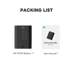 DF-PowerView100C Sony NP-FZ100 2600mAh Battery with USBC Power-Inand Battery Capacity Indicator