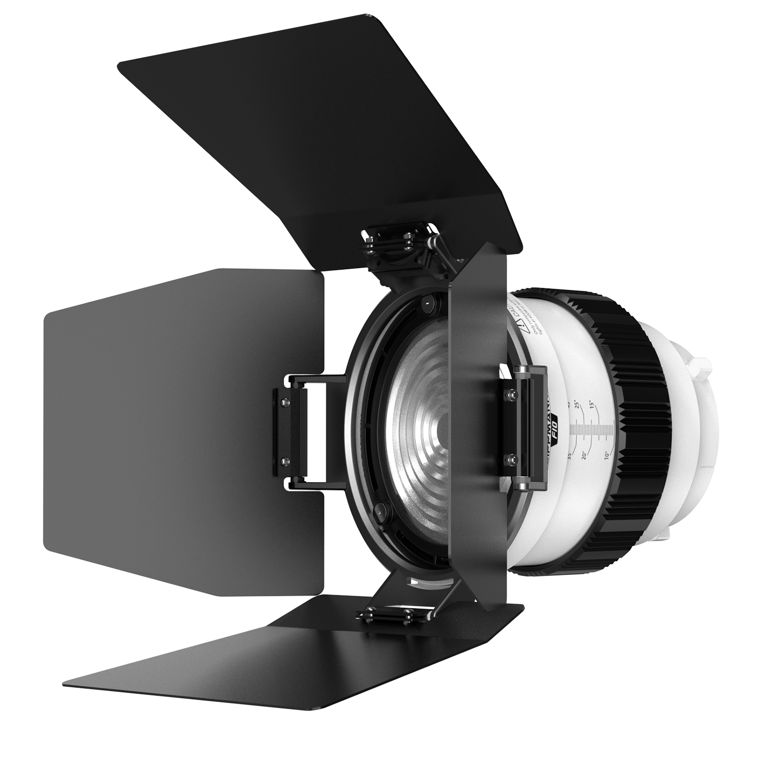 DF-10 10 Times Brightening 10°-45° Focusable Fresnel Lens with 4 Leaves Barndoor Support≤200W COB Light