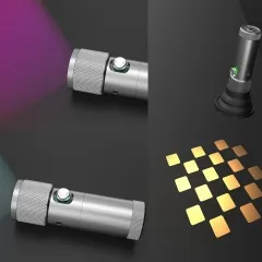 FLASH-RB10 Portable Zoomable RGB LED Photography Flashlight
