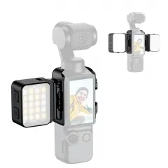 P3M-L Magnetic Quick-Release Mini LED Light with OSMO POKCET 3 Half Case with Cold Shoe Mount