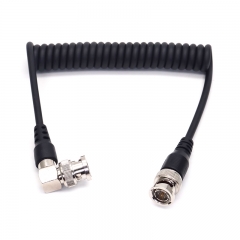 AR245 Straight head BNC to right angle head BNC SDI Coiled Cable for wireless transmitter monitor camera