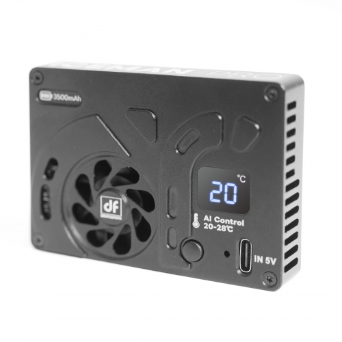 ICEMAN-PRO Anti-Fall 3500mah Builtin Battery Intelligent Temperature Control Camera Cooling Fan System with Thermoelectric Cooler