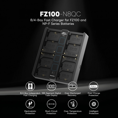 FZ100-N8QC Quick Charger for Sony NPF Series and FZ100 Quick Charger