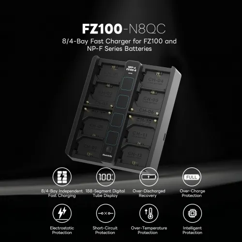 FZ100-N8QC Quick Charger for Sony NPF Series and FZ100 Quick Charger