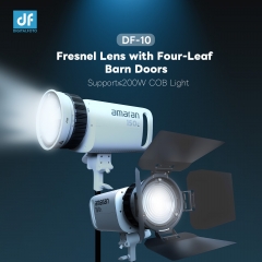 DF-10 10 Times Brightening 10°-45° Focusable Fresnel Lens with 4 Leaves Barndoor Support≤200W COB Light