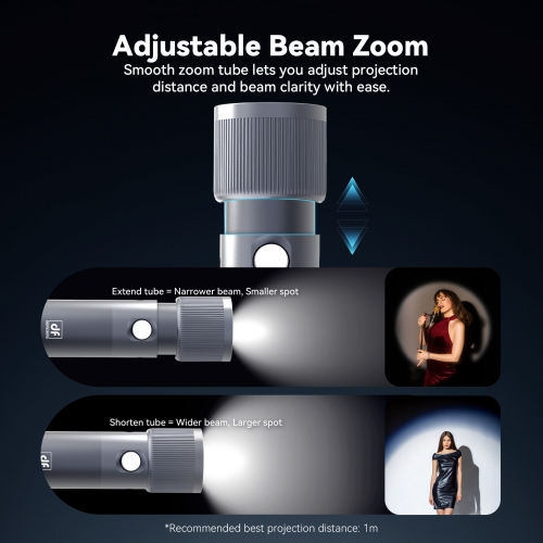 FLASH-RB10 Portable Zoomable RGB LED Photography Flashlight