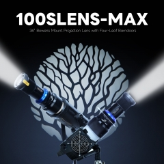 Standard Bowen Mount Projection Attachment Snoot with 36/33° Lens for COB LED Light with 4 Leaves Barndoor Insert Aputure Storm 400X