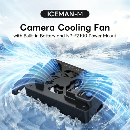 ICEMAN-M Camera Cooling Fan with NP-FZ100 and LP-E6P Battery Mount