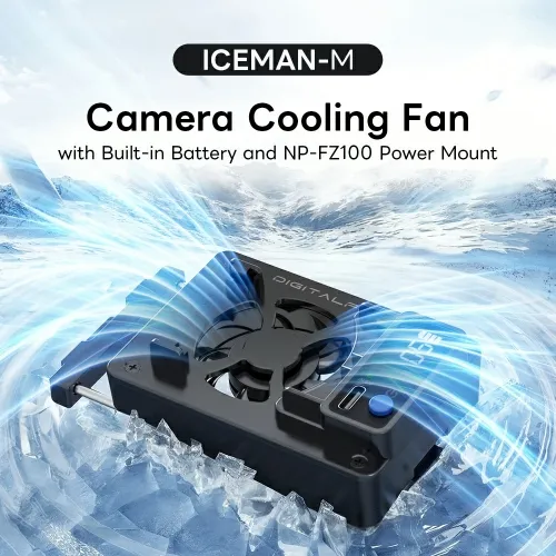 ICEMAN-M Camera Cooling Fan with NP-FZ100 and LP-E6P Battery Mount