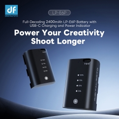 DF-POWERVIEWE6C Canon LP-E6P Battery with Battery Indicator and Power Input 2600mAh