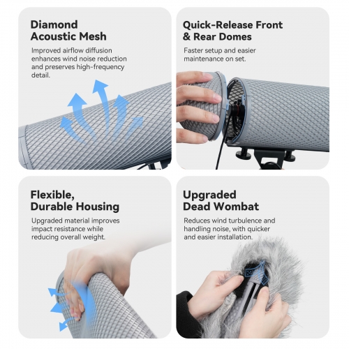 Micolive-Pro BLIMP System Microphone wind protect Cage Windshield