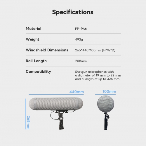 Micolive-Pro BLIMP System Microphone wind protect Cage Windshield