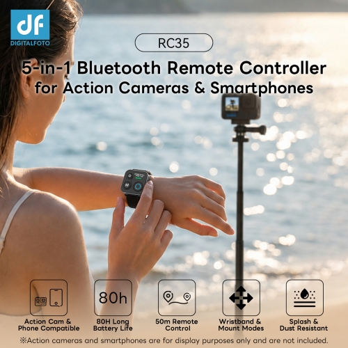 RC35 Rainproof Wireless Controller for DJI Osmo Action/Osmo 360/Insta360 with waist strap