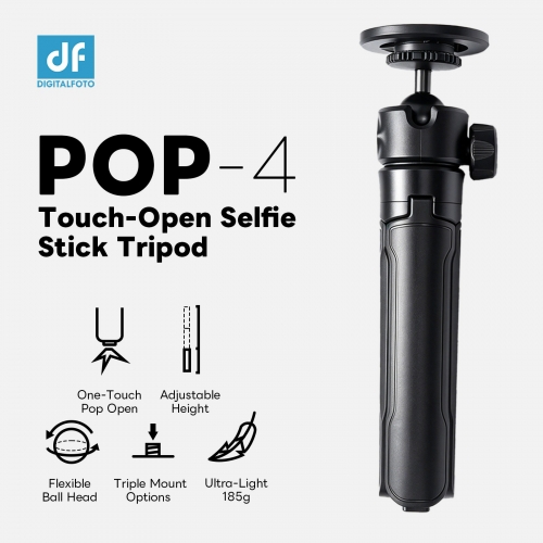 POP-4 Touch-Open 200-402mm 2Kg Payload Selfie Stick Table Tripod for Iphone OSMO POCKET 4 Gopro Insta 360
