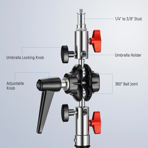 DF-BH65C Double Ball Joint Adapter C Focus Heavy Duty Light Stand Head Adapter Double Ball Joint Adapter C